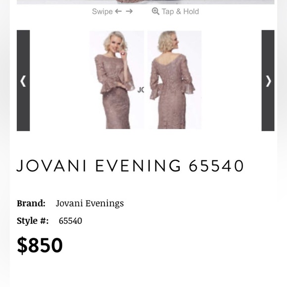 Jovani Evening Gown in Taupe - Picture 3 of 6